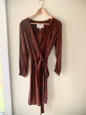 Amour Vert Silk Wrap Dress Floral